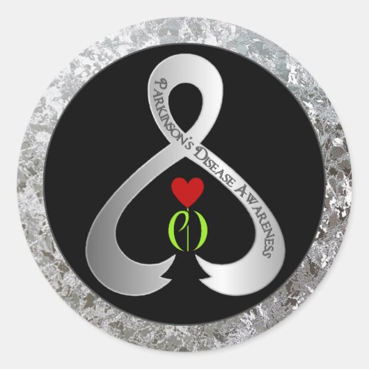 Parkinson's Awareness Ribbon Ronde Sticker (Voorkant)