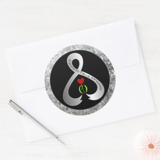 Parkinson's Awareness Ribbon Ronde Sticker (Envelop)