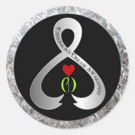 Parkinson's Awareness Ribbon Ronde Sticker