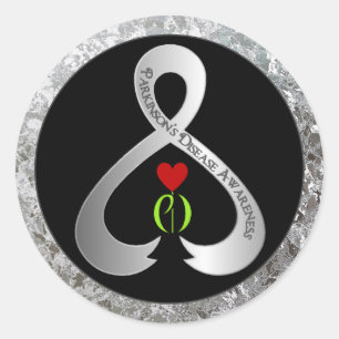 Parkinson's Awareness Ribbon Ronde Sticker