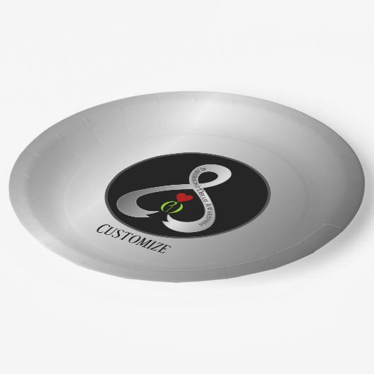 Parkinson's Awareness Ribbon Silver Papieren Bordje (Gekanteld)