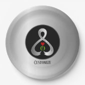 Parkinson's Awareness Ribbon Silver Papieren Bordje (Voorkant)