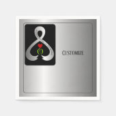 Parkinson's Awareness Ribbon Silver Servet (Voorkant)