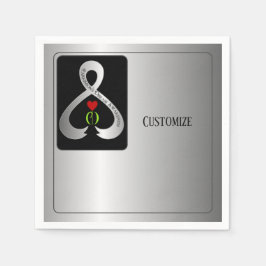 Parkinson's Awareness Ribbon Silver Servet