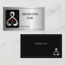 Parkinson's Awareness Ribbon Silver Visitekaartje