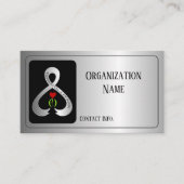 Parkinson's Awareness Ribbon Silver Visitekaartje (Voorkant)