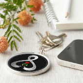 Parkinson's Awareness Ribbon Sleutelhanger (Zijkant)