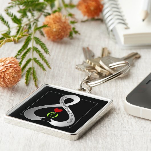 Parkinson's Awareness Ribbon Sleutelhanger (Zijkant)