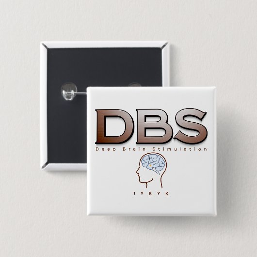 Parkinsons DBS IYKYK Vierkante Button 5,1 Cm (Voorkant /achterkant)