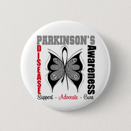 Parkinson's Disease Awareness Butterfly Ronde Button 5,7 Cm (Voorkant)
