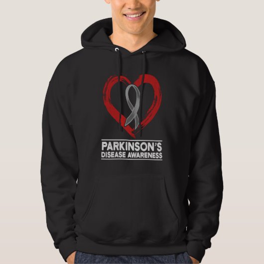 Parkinsons Disease Awareness Heart Warrior Survivo Hoodie (Voorkant)
