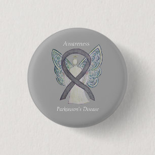 Parkinson's Disease Awareness Ribbon Angel Art Pin Ronde Button 3,2 Cm