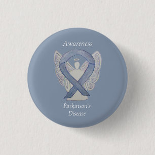 Parkinson's Disease Awareness Ribbon Angel Art Pin Ronde Button 3,2 Cm