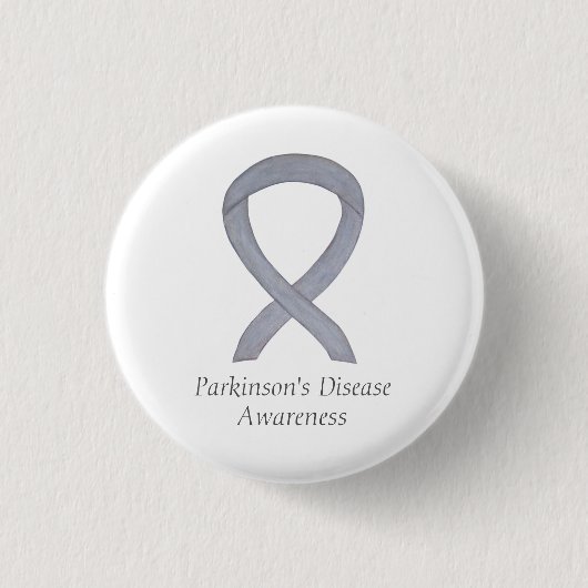 Parkinson's Disease Awareness Ribbon Art Pin Ronde Button 3,2 Cm (Voorkant)