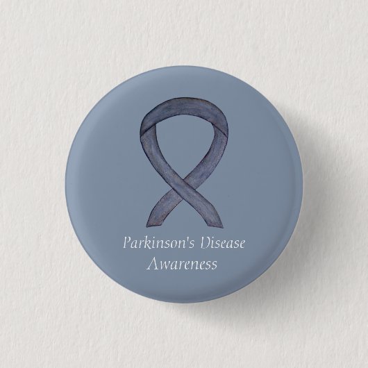 Parkinson's Disease Awareness Ribbon Art Pin Ronde Button 3,2 Cm (Voorkant)