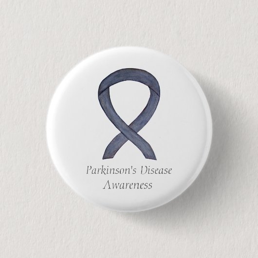 Parkinson's Disease Awareness Ribbon Art Pin Ronde Button 3,2 Cm (Voorkant)