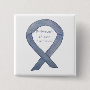 Parkinson's Disease Awareness Ribbon Art Pin Vierkante Button 5,1 Cm