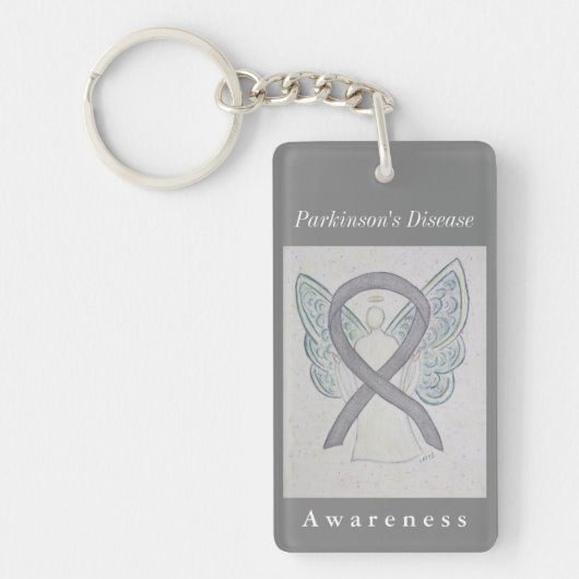 Parkinson's Disease Awareness Ribbon Sleutelhanger (Voorkant)