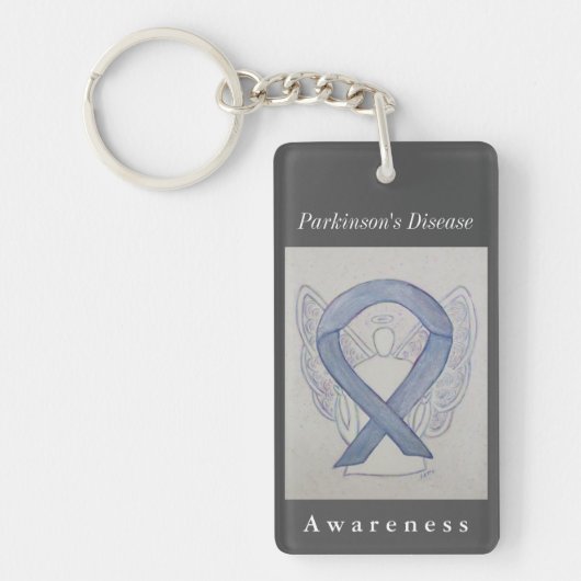 Parkinson's Disease Awareness Ribbon Sleutelhanger (Voorkant)