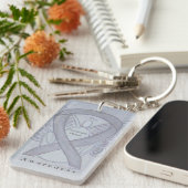 Parkinson's Disease Awareness Ribbon Sleutelhanger (Voorkant Rechts)