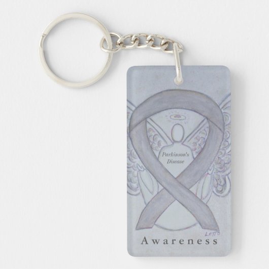 Parkinson's Disease Awareness Ribbon Sleutelhanger (Voorkant)