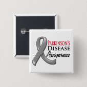 Parkinsons Disease Awareness Ribbon Vierkante Button 5,1 Cm (Voorkant /achterkant)