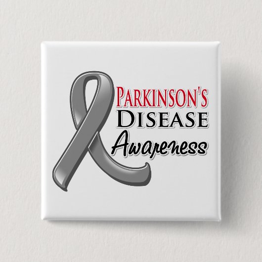 Parkinsons Disease Awareness Ribbon Vierkante Button 5,1 Cm (Voorkant)