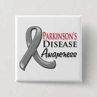 Parkinsons Disease Awareness Ribbon Vierkante Button 5,1 Cm