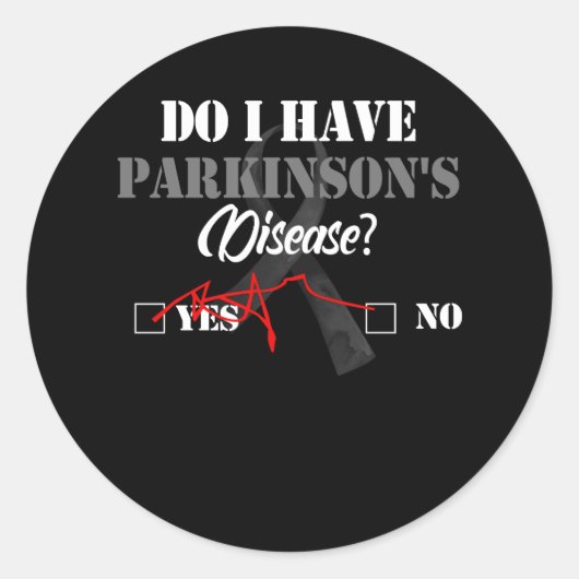 Parkinsons Disease Awareness Yes No Warrior Surviv Ronde Sticker (Voorkant)