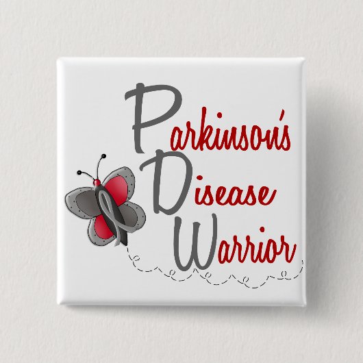 Parkinson's disease Butterfly 2 Warrior Vierkante Button 5,1 Cm (Voorkant)
