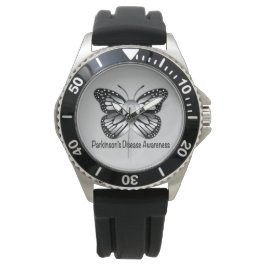 Parkinson's Disease Butterfly Awareness Ribbon Horloge