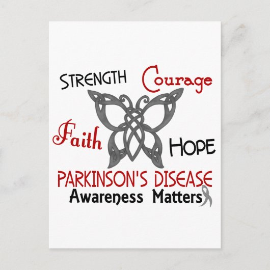 Parkinson's Disease Celtic Butterfly 3 Briefkaart (Voorkant)