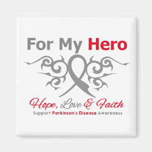 Parkinsons Disease Tribal Ribbon Hero Magneet