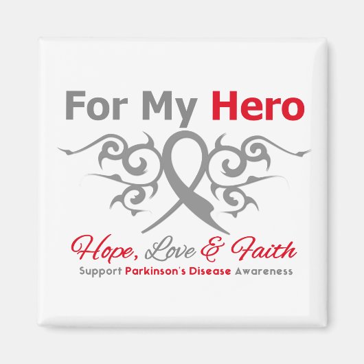 Parkinsons Disease Tribal Ribbon Hero Magneet (Voorkant)