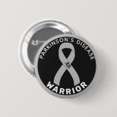 Parkinson's Disease Warrior Ribbon Black Button (Voorkant /achterkant)