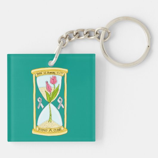 Parkinson's Find a Cure Square-Sleutelhanger Sleutelhanger (Achterkant)