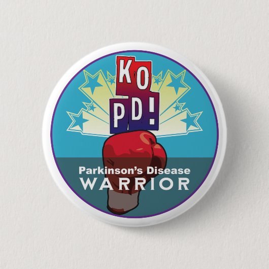 Parkinson's KO Warrior Ronde Button 5,7 Cm (Voorkant)
