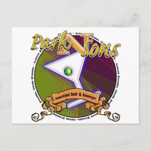 Parkinsons Martini Bar, altijd Shaken Briefkaart (Voorkant)