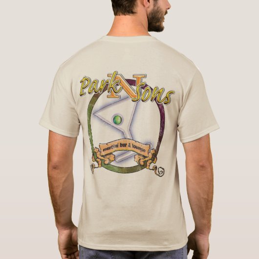 Parkinsons Martini Bar Always Shaken fb strssd T-shirt (Achterkant)