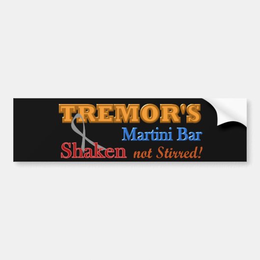 Parkinson's Martini Bar Shaken Design Bumpersticker (Voorkant)