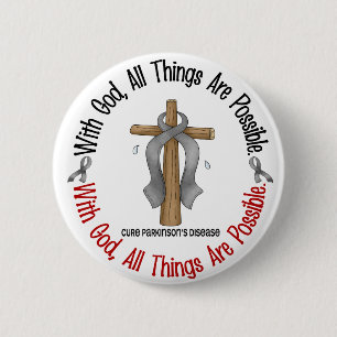 Parkinsons met GOD CROSS Ronde Button 5,7 Cm