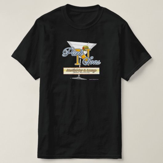 Parkinsons (Park N Sons) Martini Bar en Lounge T-shirt (Design voorkant)