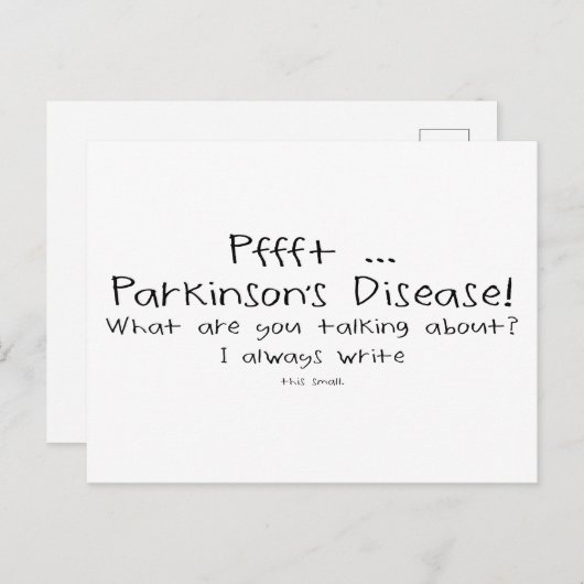 Parkinsons Pffft Small Writing Briefkaart (Voorkant / Achterkant)