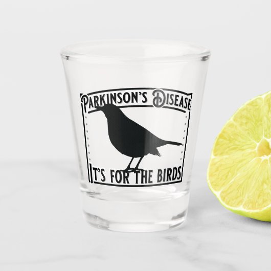 Parkinsons 's lands voor de vogels shot glas (Voorkant)