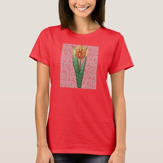 Parkinsons Strength Burst Tulip RednYellow T-shirt (Voorkant)