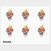 Parkinson's Tattoo Heart Ronde Sticker (Vel)