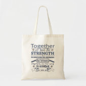 Parkinson's Together Sterkte blauw Tote Bag (Voorkant)