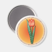 Parkinsons Tulip Round Strength Quote Magneet (Voorkant / Achterkant)