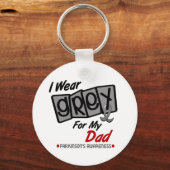 Parkinsons Ziekte ik DRAAG GRAY voor mijn vader 8 Sleutelhanger (Voorkant)