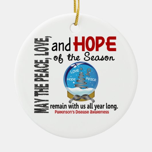 Parkinson's Ziekte Kerstmis 3 SnowGlobe Ornament (Voorkant)